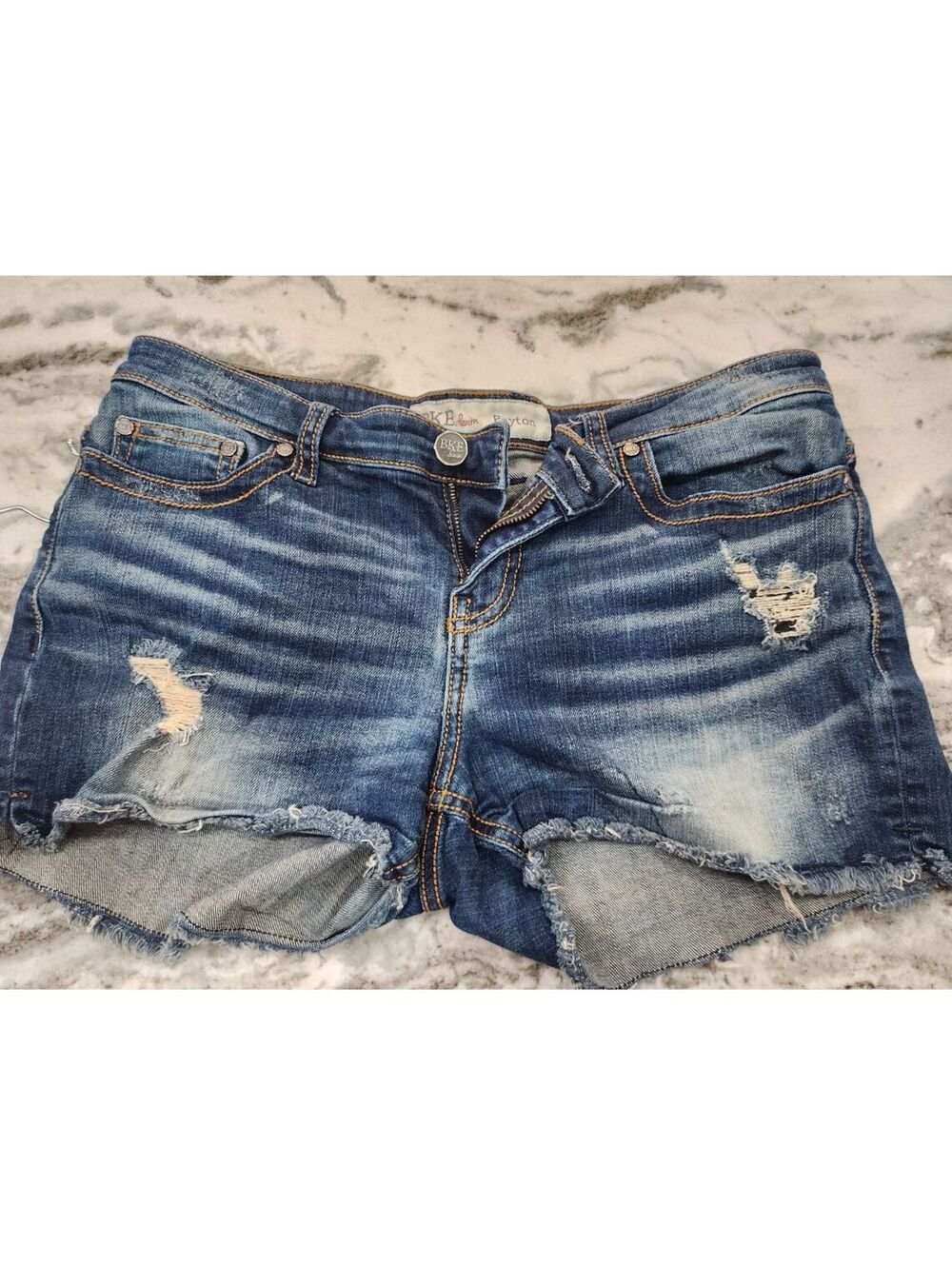 BKE Denim Payton Women's Distressed Blue Denim Shorts Size 30